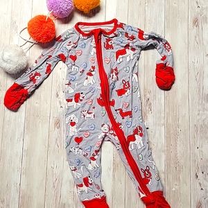 Little Sleepies 0-3 Months Valentines Zipper